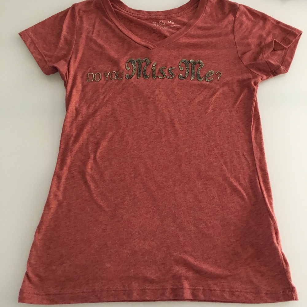 Miss me  M red burnout graphic do you miss me tee